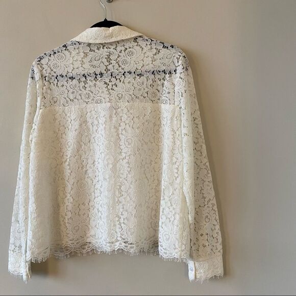NWT-CUPCAKES & Cashmere Rosella Lace Collared Blouse (Size:Medium) - Picture 7 of 15